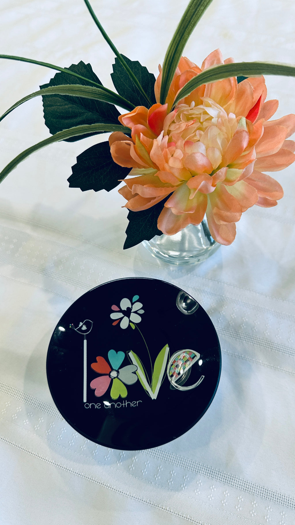 Black "Love One Another" Trinket Dish