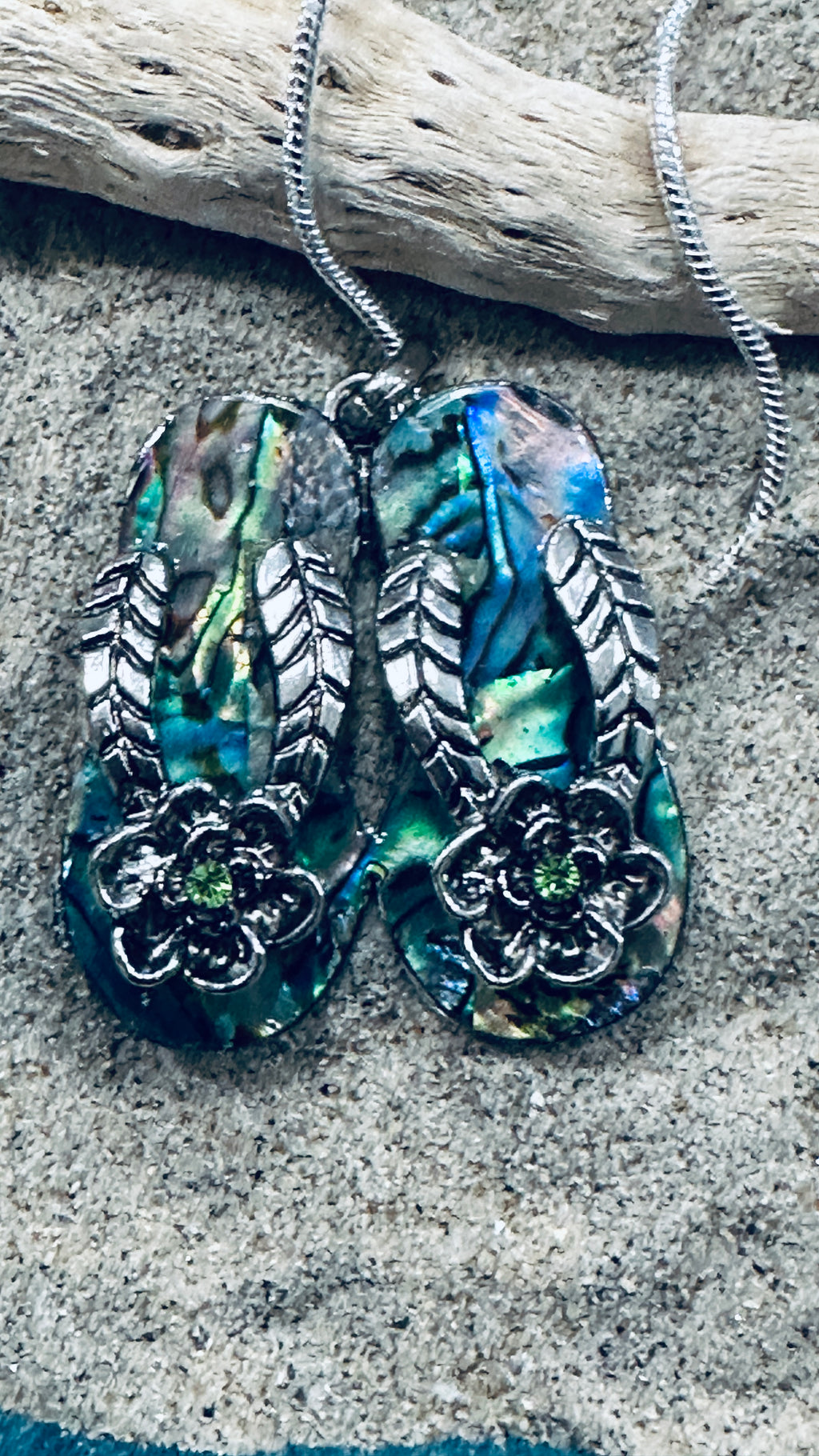 Mermaid Flip Flop Pendent w/ Matching Flip Flop Earrings