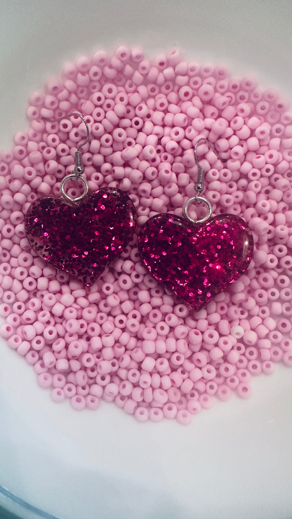 Hot Pink Sparkly Hypoallergenic Earrings