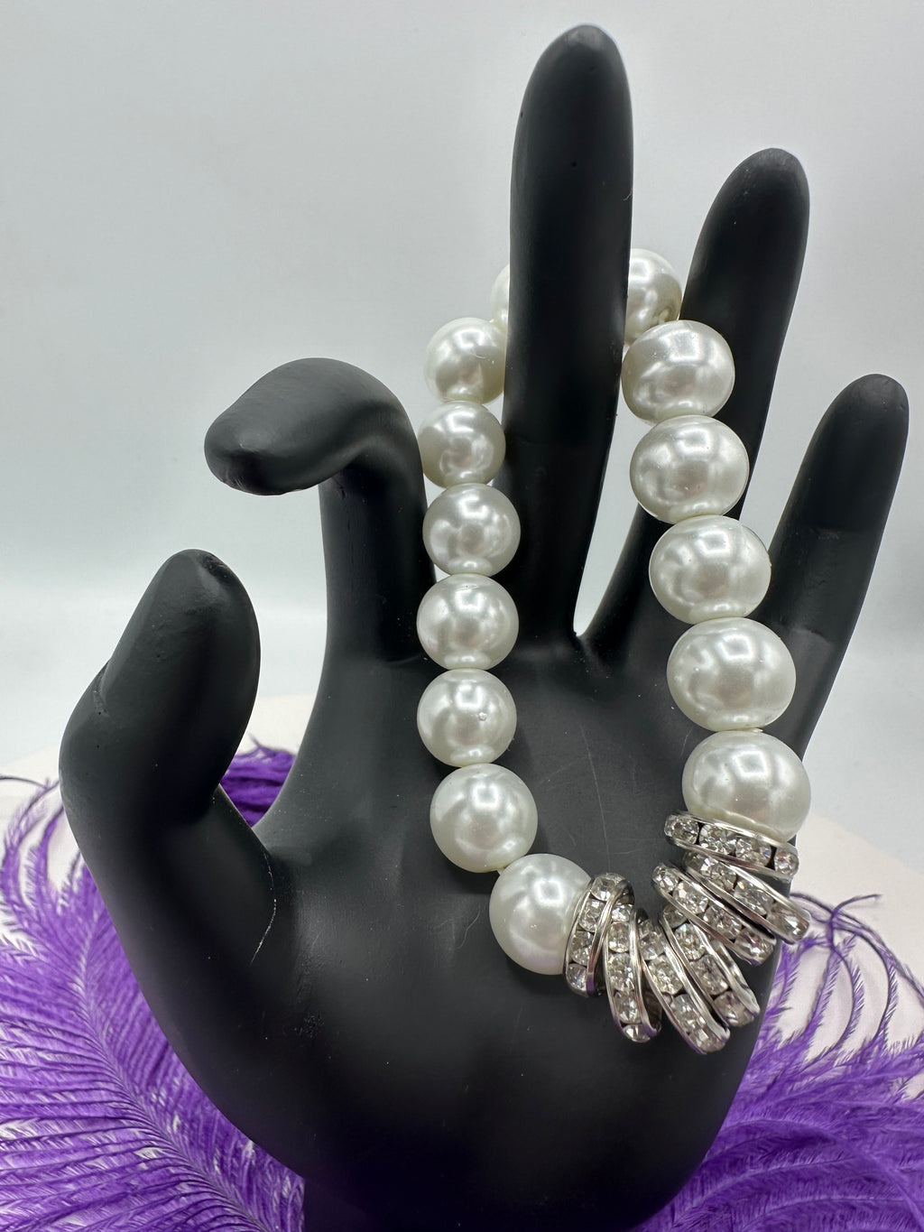 Beautiful Faux Pearl Bracelet & Matching Pearl Earrings