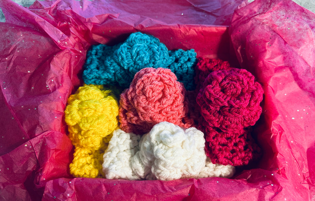 Five Colorful Newborn Baby Headbands in a Fancy Smancy Gift Box