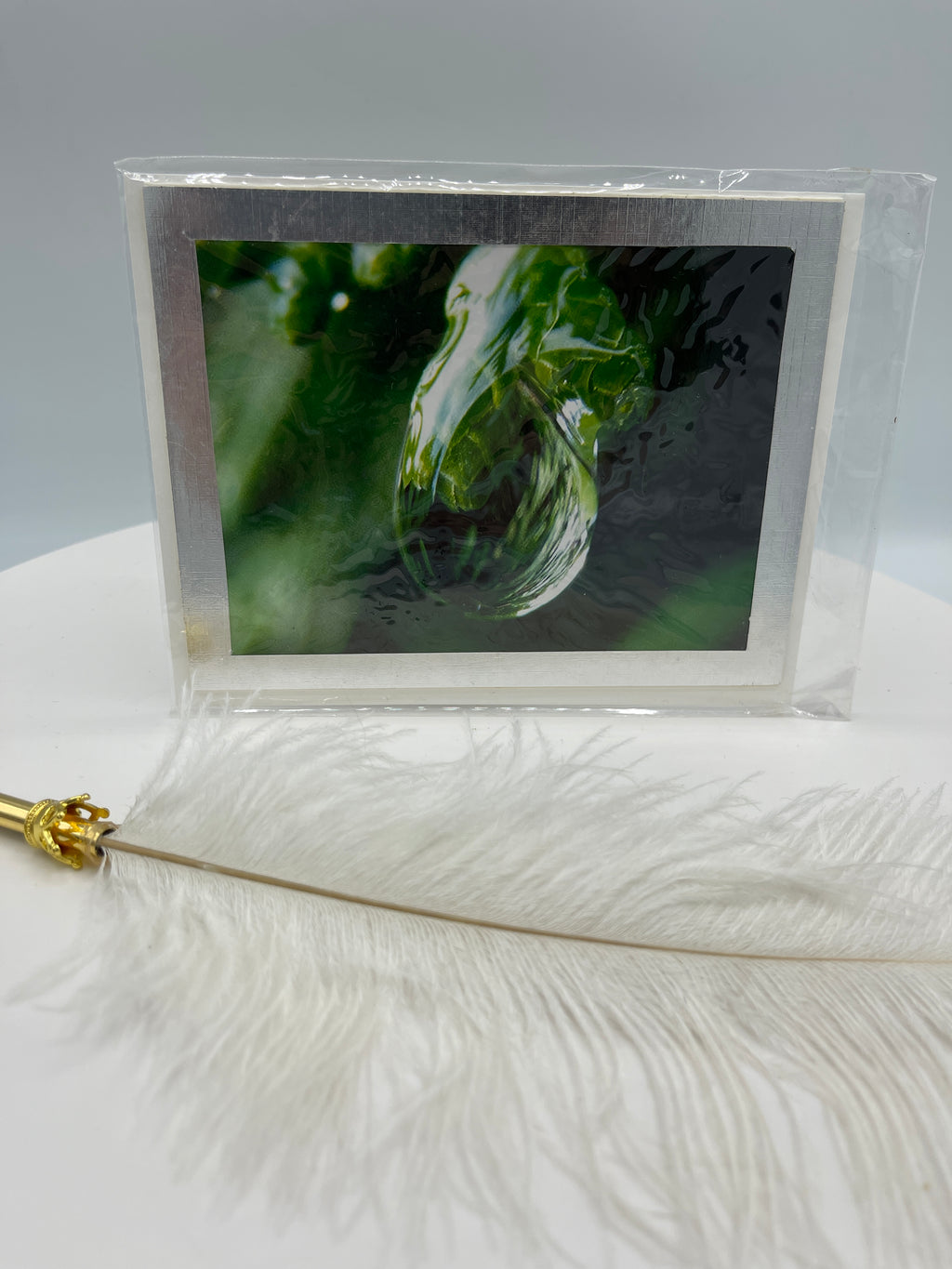 Silver Matted Water Drop Photo Card
