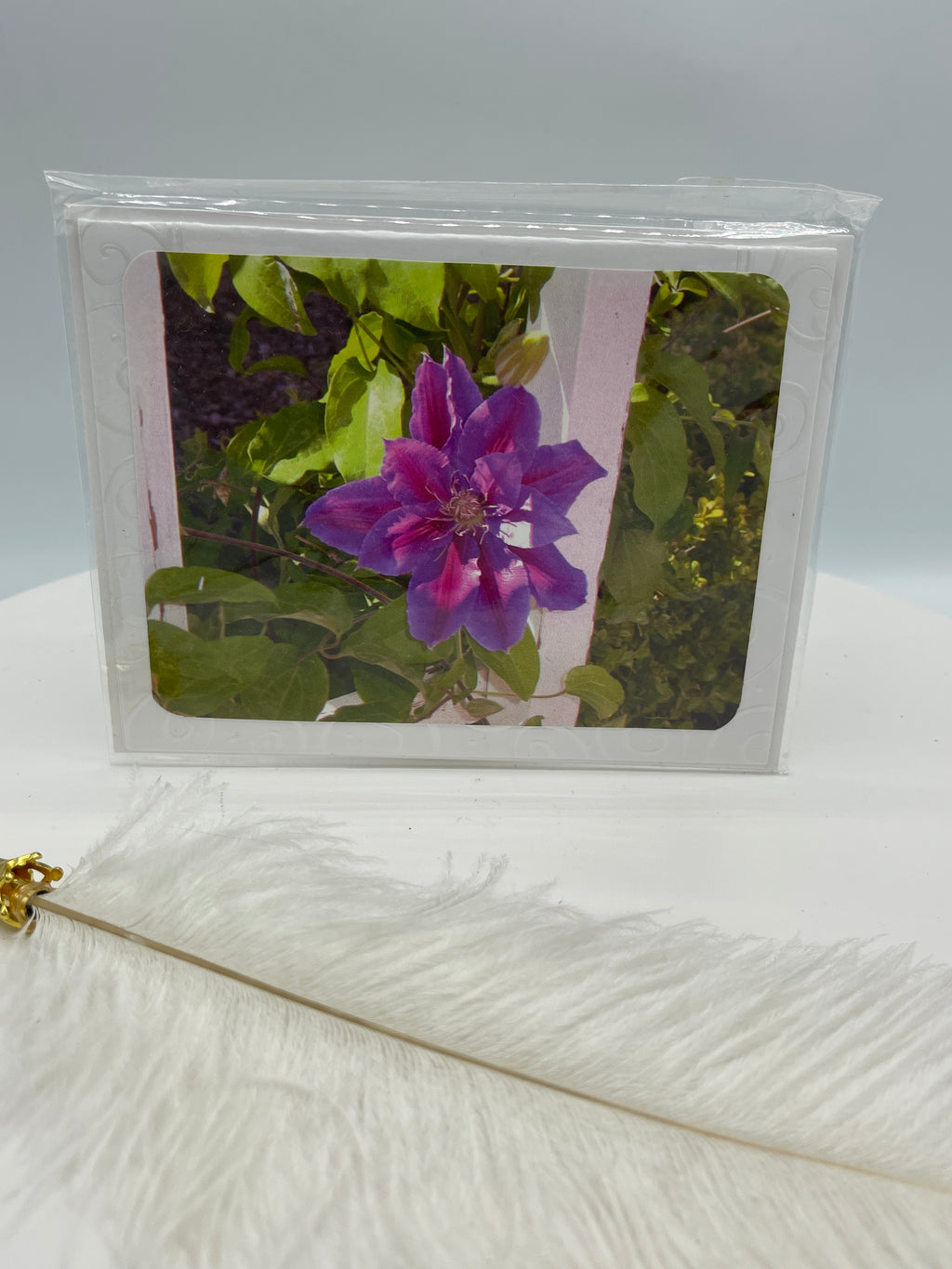 Pink Clematis w/ Sunlight Photo Card