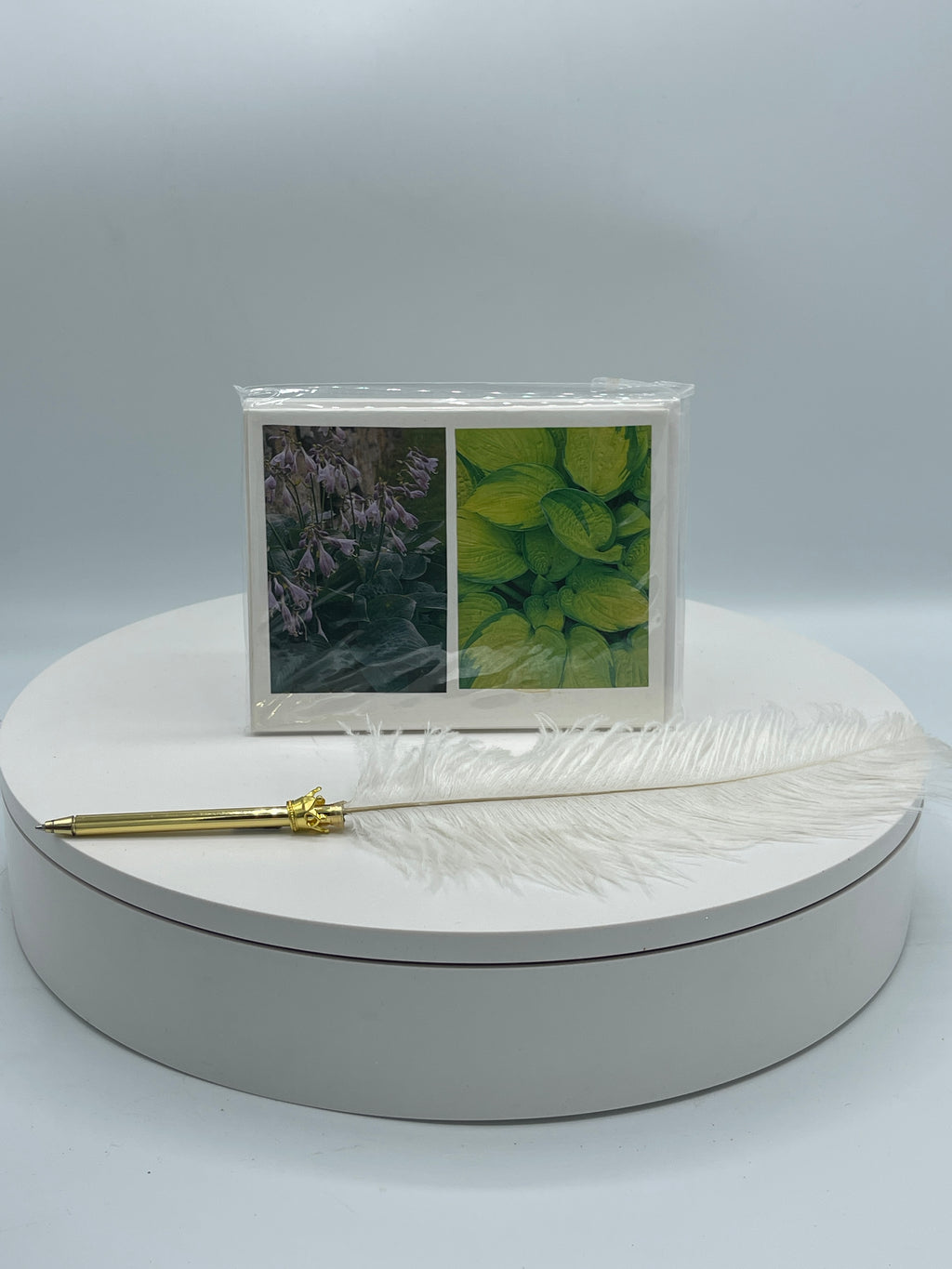 Sealed Set of 4 Notecards: Hostas & Other  Floral Varieties.