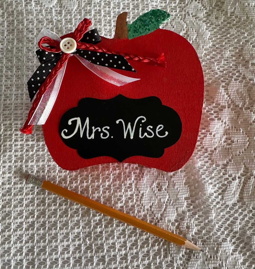 Personalized Wooden Apple Teacher's Gift