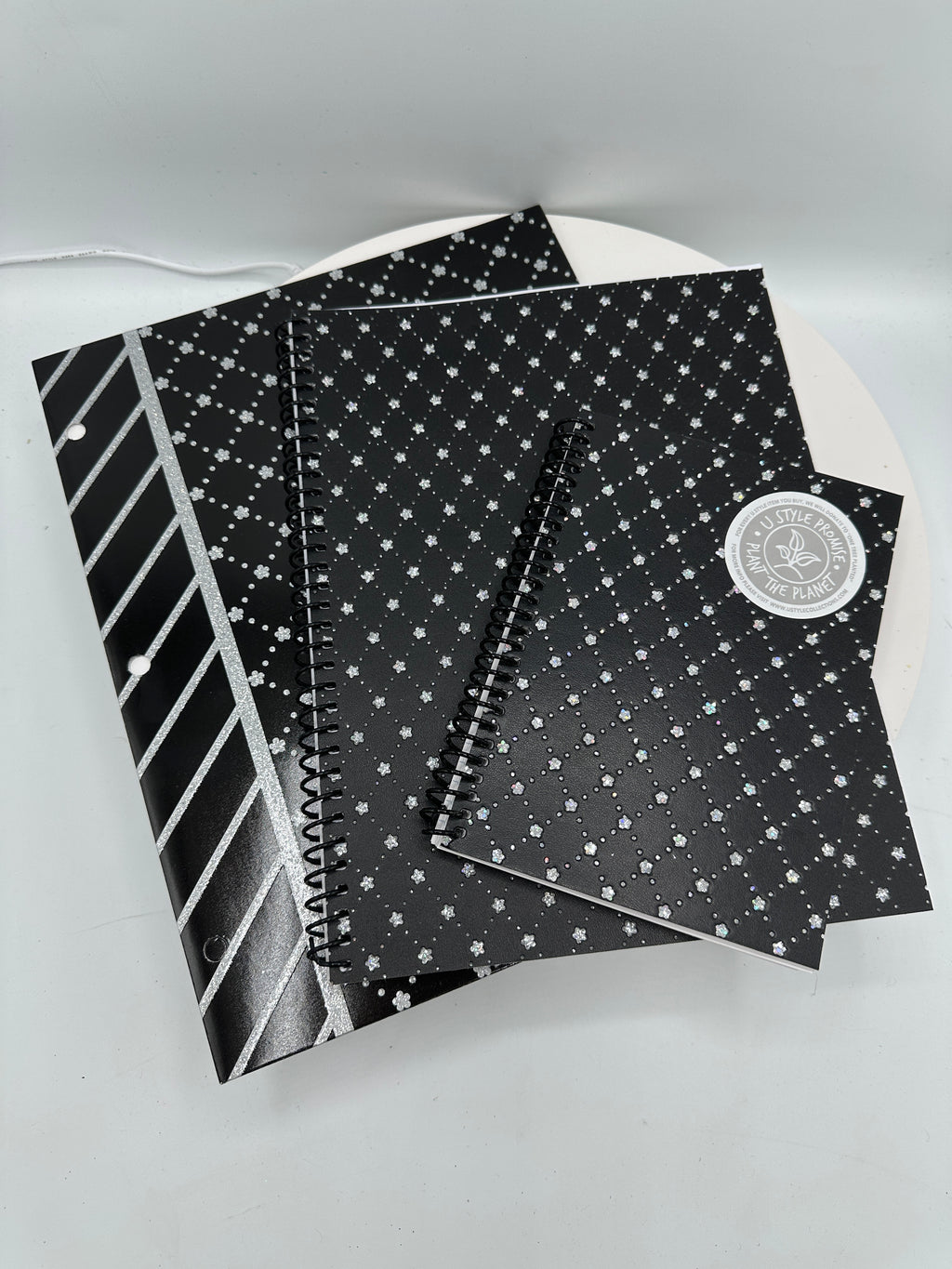 Black Blingy Notebooks & Folder