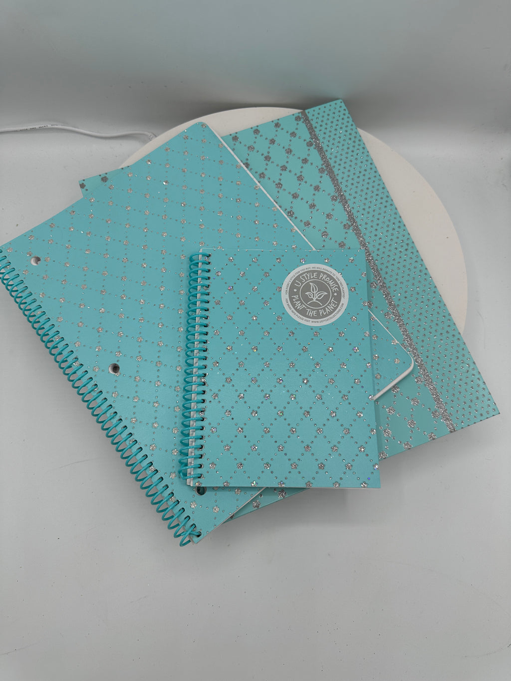Blingy Blue Notebooks & Folder Set