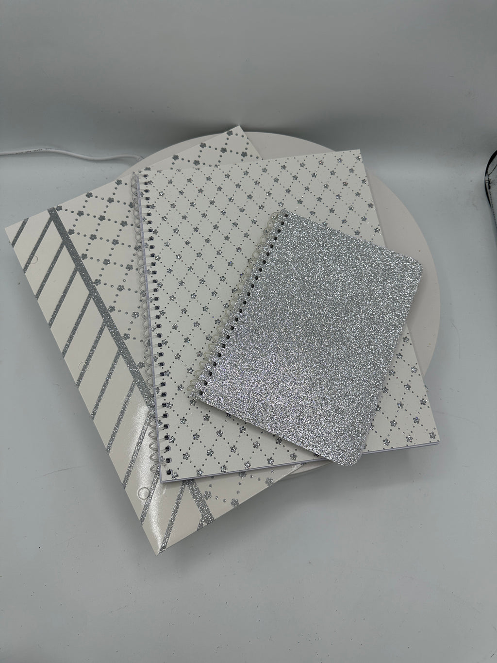 White Blingy 2 Notebook & Folder Set