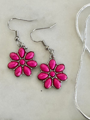Beaded Medallion Pendent Necklace & Two Daisy Earring Choices
