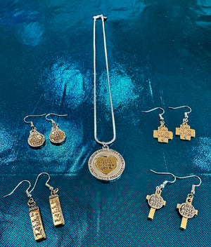1 Corinthians 13:13 Silver & Gold Pendent & a Choice of 4 Earring Selections