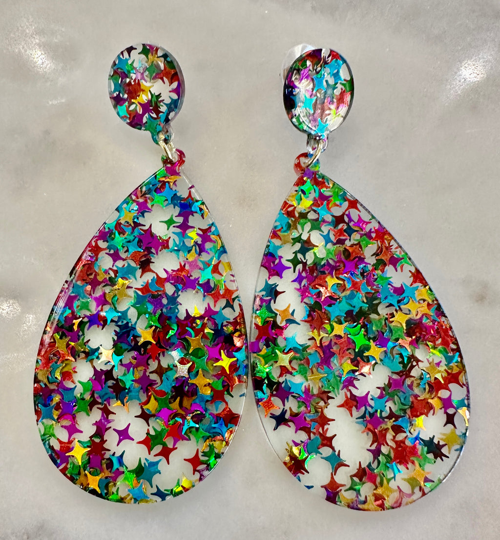 Dazzling Star Bright Resin Earrings (Clearance)