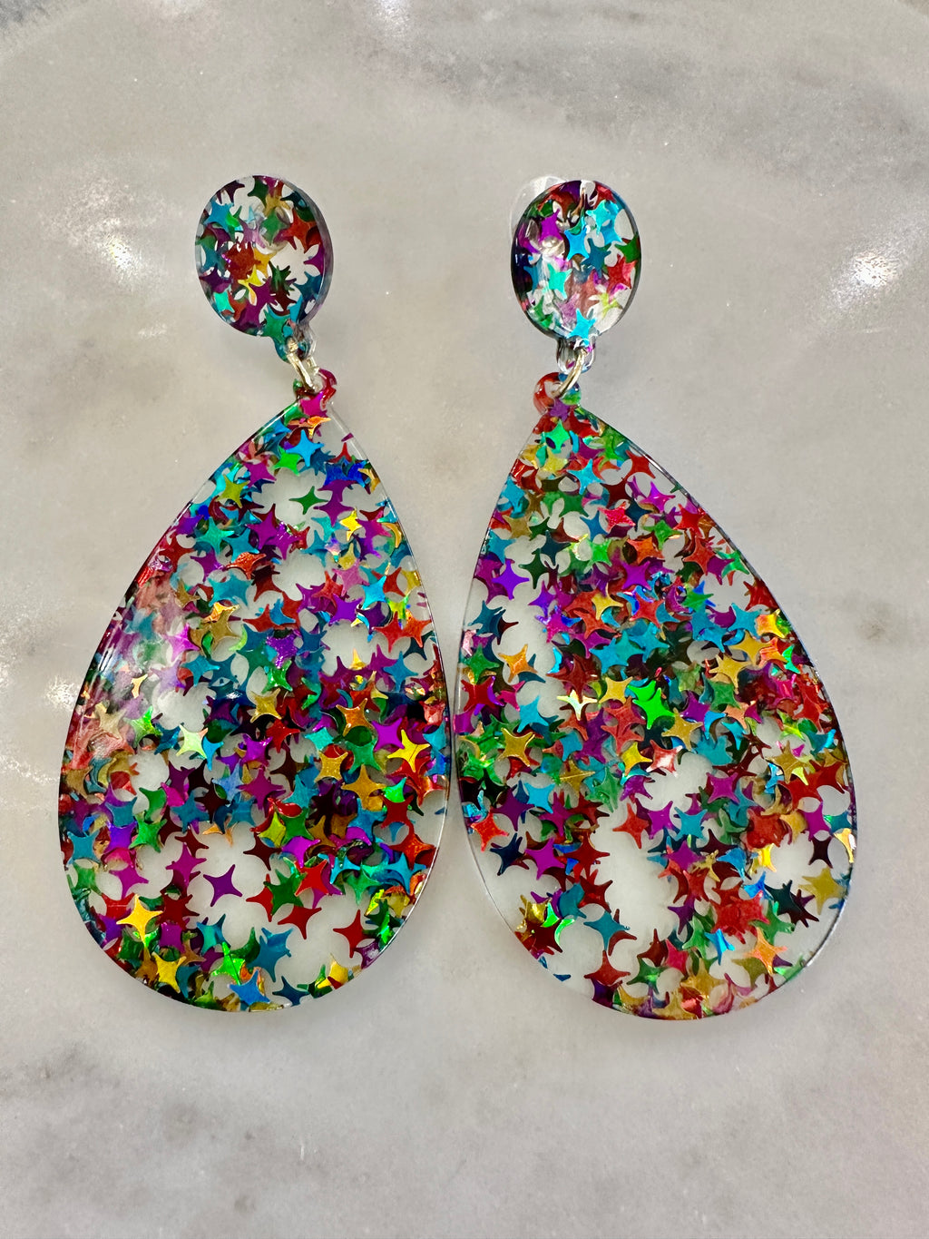 Dazzling Star Bright Resin Earrings (Clearance)
