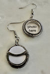 Circular Rhinestone Photo Earrings