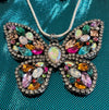 Rhinestone Butterfly Pendent Necklace & Three Earring Selections (Clearance)