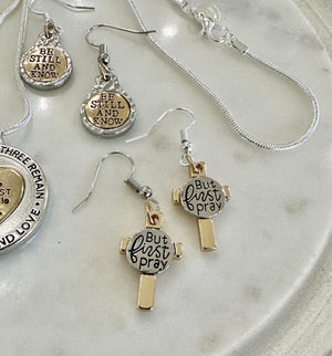 1 Corinthians 13:13 Silver & Gold Pendent & a Choice of 4 Earring Selections