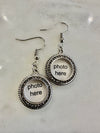 Circular Rhinestone Photo Earrings