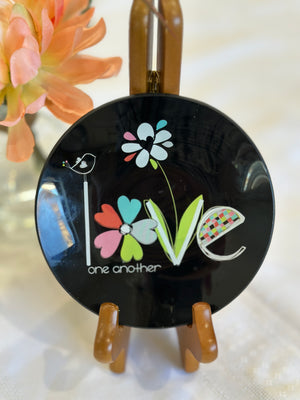 Black "Love One Another" Trinket Dish