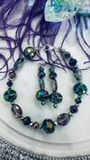 Northern Lights/Mermaid Hand Beaded Bracelet & Earrings (Clearance)