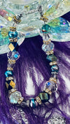 Hand Beaded Northern Lights/ Mermaid Bracelet & Earrings (Clearance)