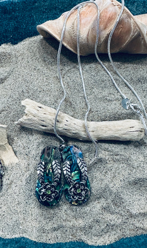 Mermaid Flip Flop Pendent w/ Matching Flip Flop Earrings