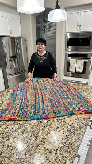 Multi-Colored Moss Seed Afghan