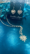 Gold Rhinestone Necklace w/ Matching Earrings