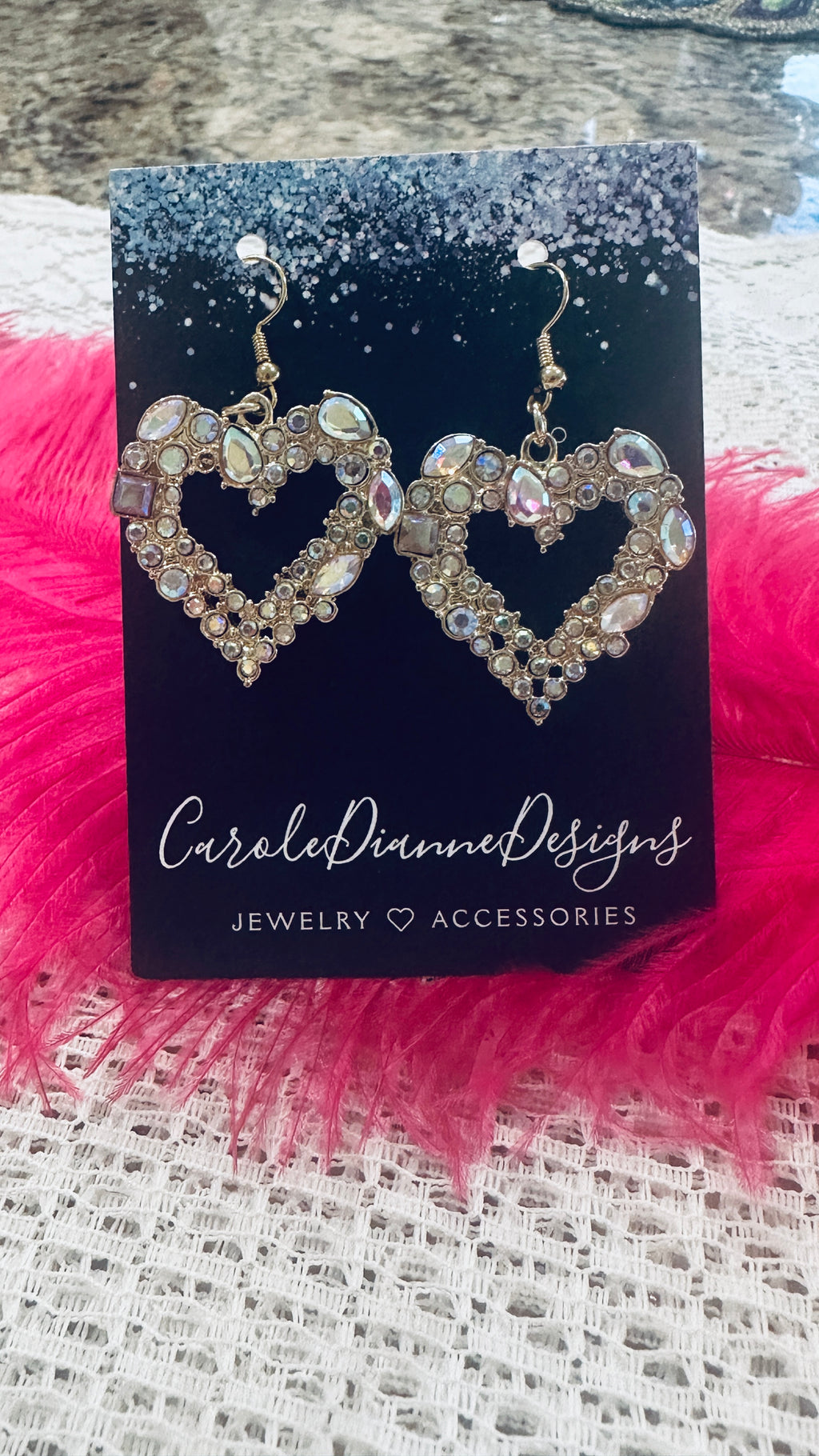Beautiful Metallic Rhinestone Earrings w/ Gold Hypoallergenic Wires
