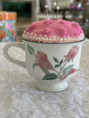 Pink Vintage Teacup Pin Cushion