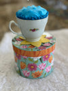 Blue Vintage Teacup Pin Cushion