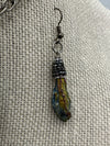Metallic Stone Pendent on Brushed Silver Chain w/Matching Earrings (Clearance)
