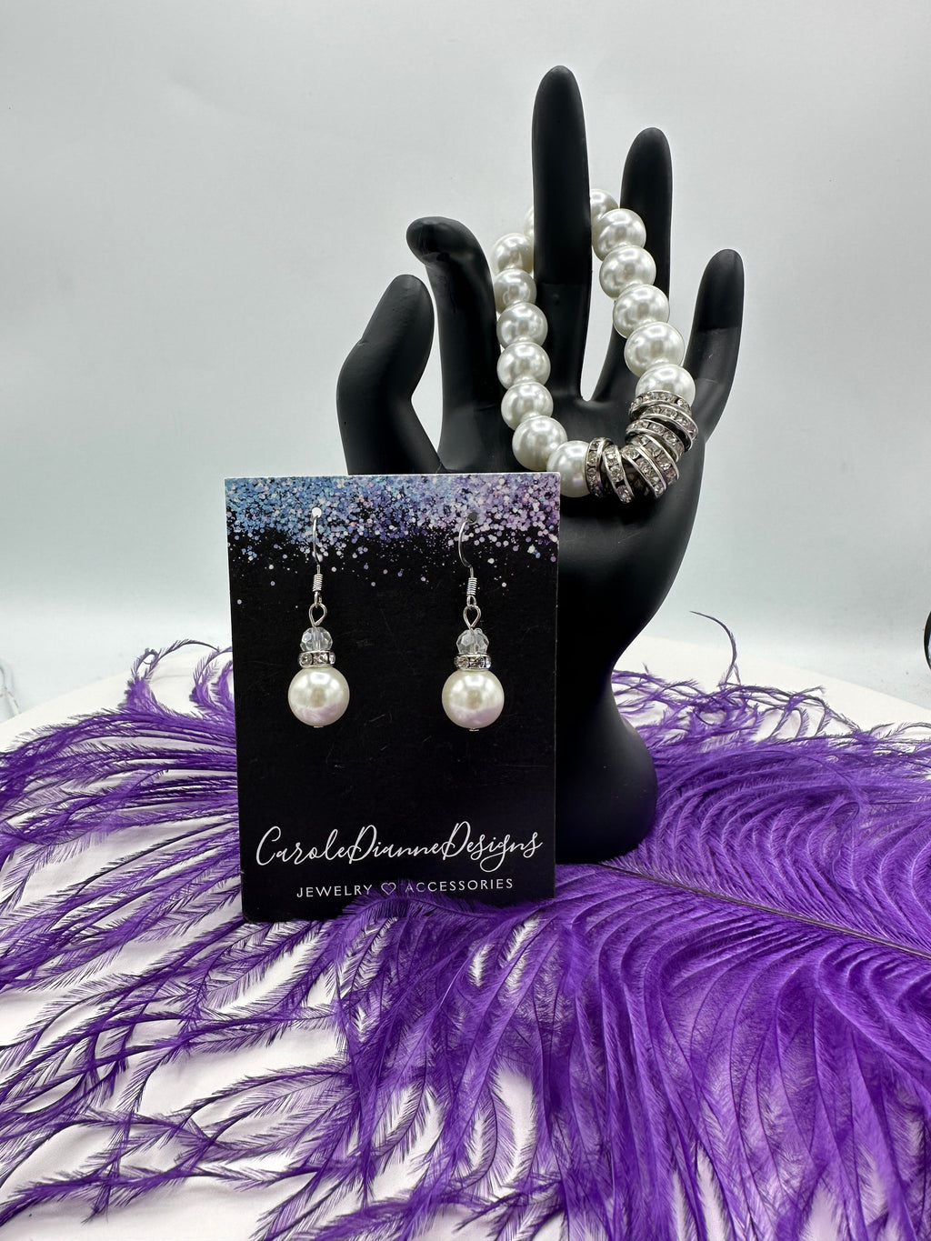 Beautiful Faux Pearl Bracelet & Matching Pearl Earrings