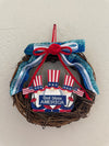 Fourth of July Mini Grapevine Patriotic Gnome Wreath