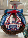 Fourth of July Mini Grapevine Patriotic Gnome Wreath