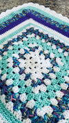MInt Green & Purple Baby Afghan Set