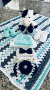 Little Moo Baby Afghan Set