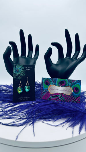 Emerald Green Heart Earrings