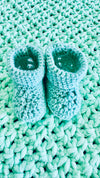 Mint Green "Soft as a Cloud" Baby Afghan Set