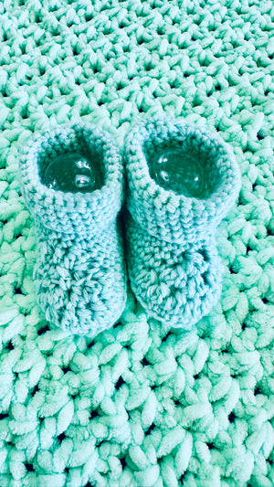 Mint Green "Soft as a Cloud" Baby Afghan Set