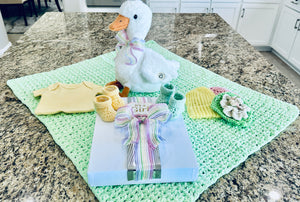 Mint Green "Soft as a Cloud" Baby Afghan Set