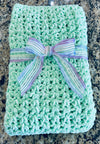 Mint Green "Soft as a Cloud" Baby Afghan Set