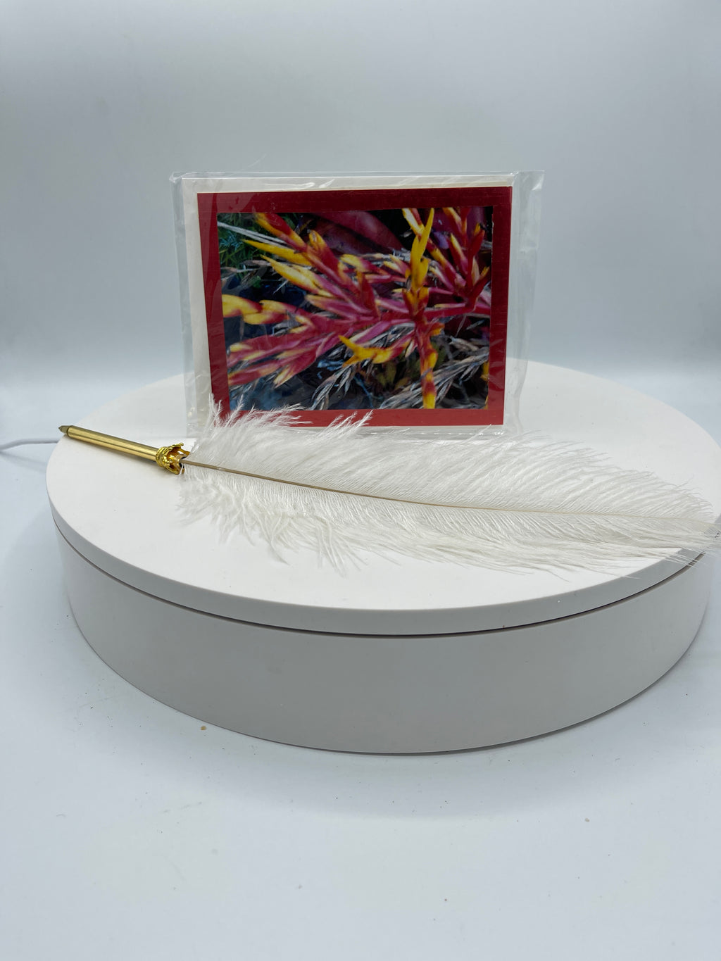 Red Metallic Matted Canna Lily Photo Card
