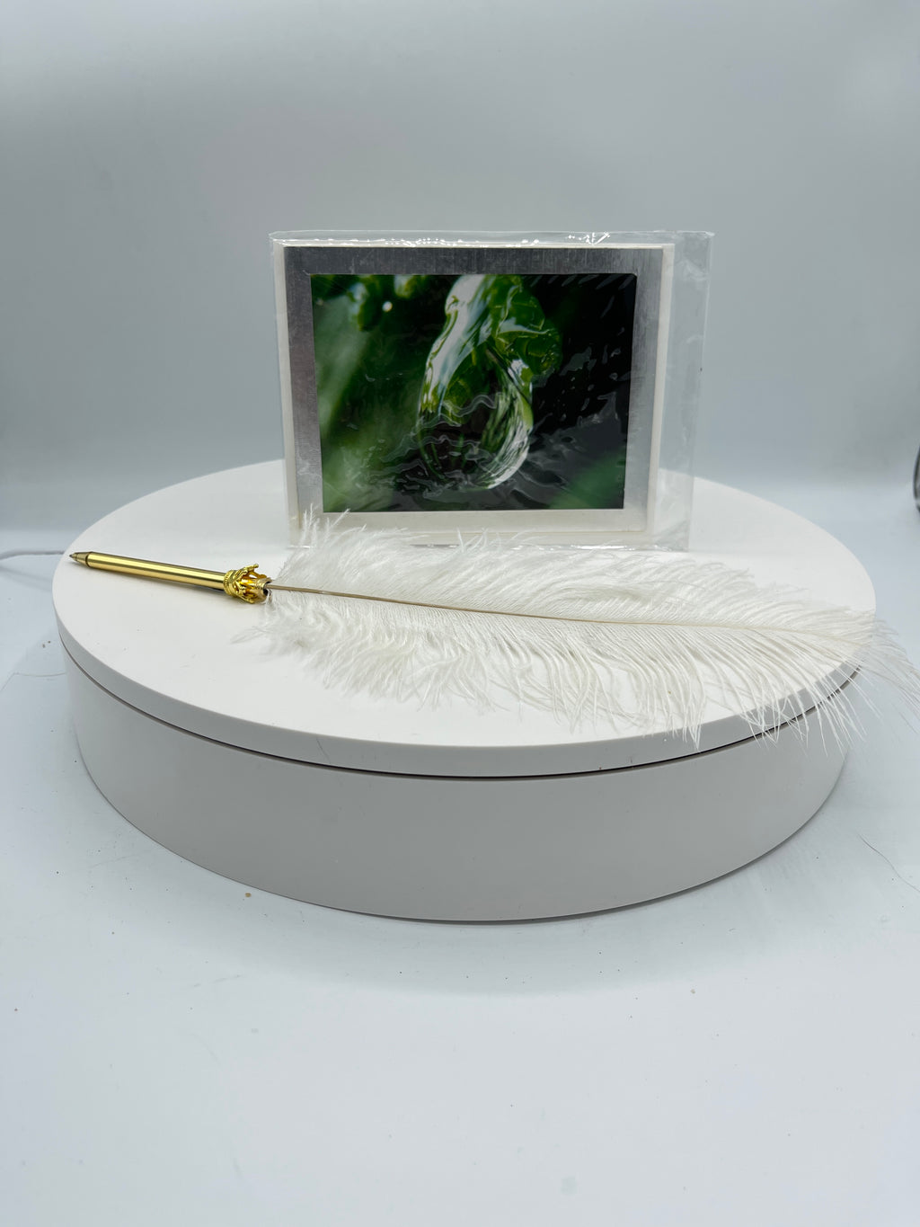 Silver Matted Water Drop Photo Card
