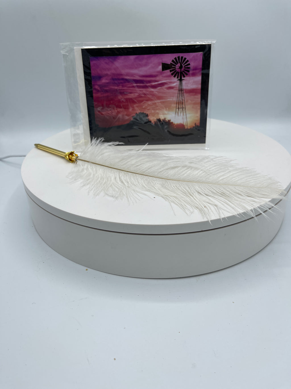 Black Matted Windmill Photo Card