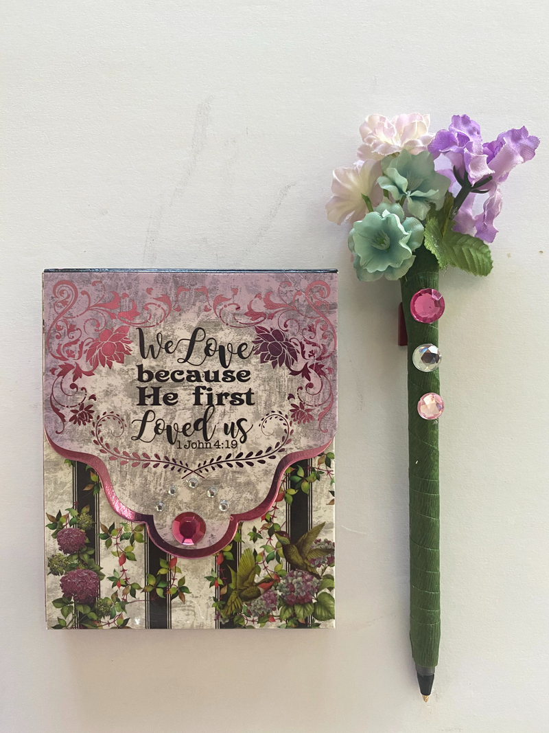 We Love Because He First Loved Us Notepad W/Magnetic Pen