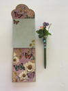 Butterflies & Magnolia's Floral Notepad W/Magnetic Pen