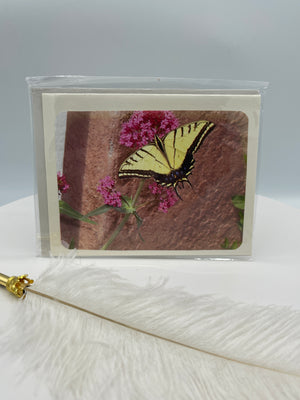 Large Yellow Swallowtail on Red Valerian