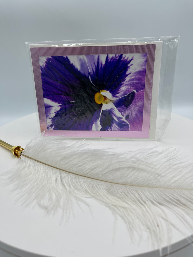 Lavender Metallic Matted Pansy Photo Card