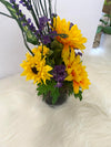Sunflower Floral Arrangement w/Purple Floral Accents