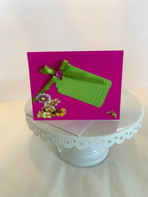 Hot Pink & Green Tag Card