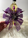 Purple Mesh Bow W/ Hot Pink, Pink & Silver Snowflake & Silver Rhinestone Center